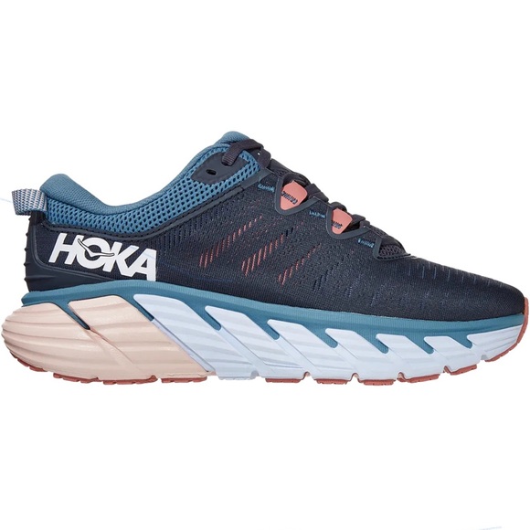 Hoka Shoes - Hoka Navy and Coral Athletic Sneakers